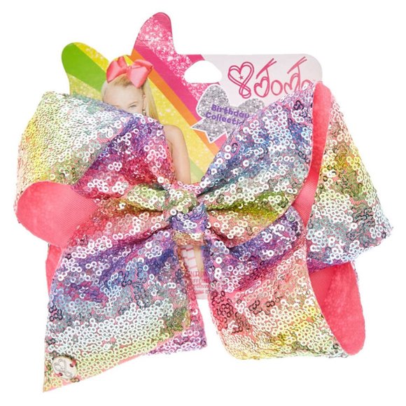 JoJo Siwa™ Large Rainbow Sequin Signature Hair Bow - Picture 1 of 2